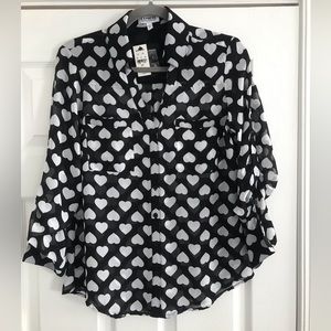 Express Portofino Shirt (Black/White Heart Design)